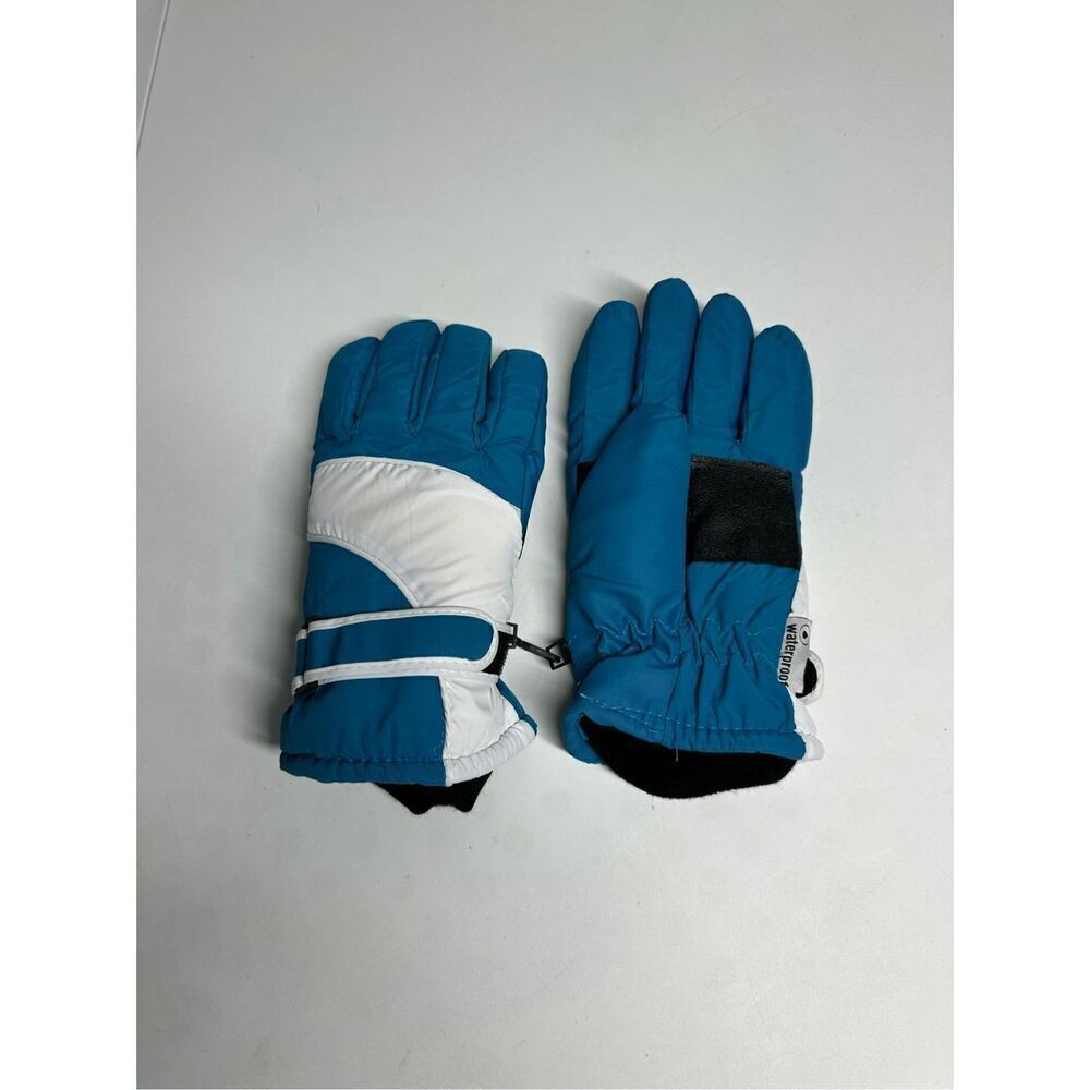 Women’s Waterproof Turquoise White Ski Gloves 40Gram Size L See Description